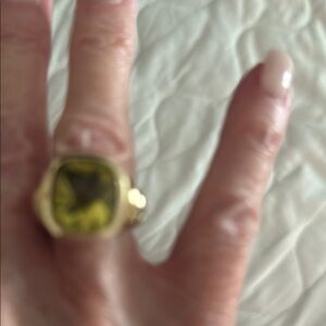 David Yurman Gold and Green Gemstone Ring